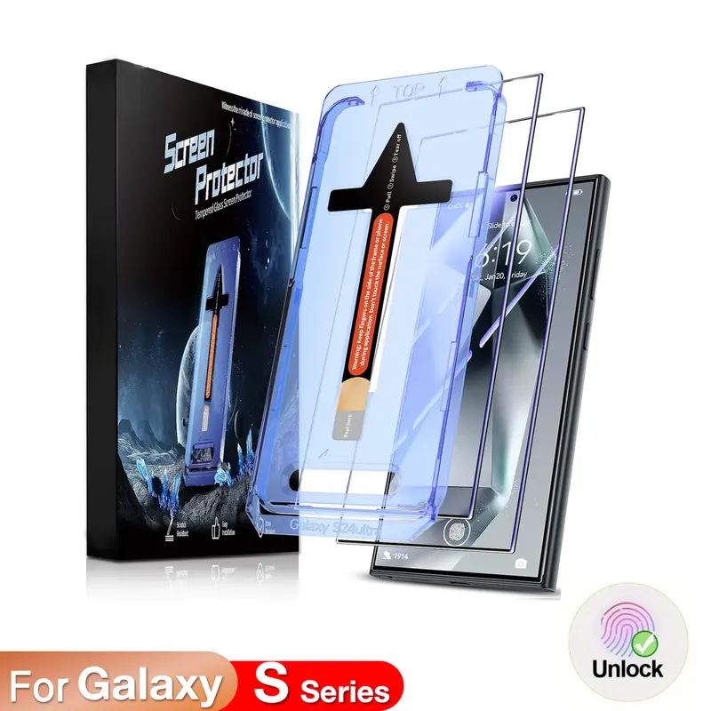 For Samsung Galaxy S25 Ultra S24 S23 S22 Plus 5G Screen Protector Toughened Glass Phone With Install Kit Remove Explosion 0