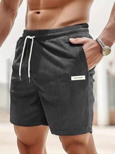 Men's Letter Print Drawstring Waist Sweatshorts, Casual Loose Comfy Shorts for Spring & Fall, Men's Bottoms for Daily Wear