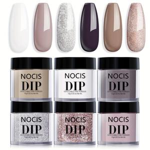 Nail Dip Powder Set, 6 Counts/set Long-lasting Nail Powder, Nail Art & Nail Polish for Nail Salon and Home, Party Decoration Nail Art, Christmas, Christmas Gift