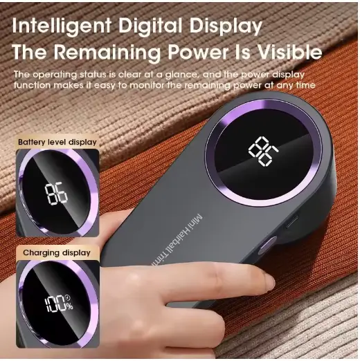 Digital Electric Lint Remover for Clothing - USB Rechargeable Pellet Fluff Fabric Shaver 2