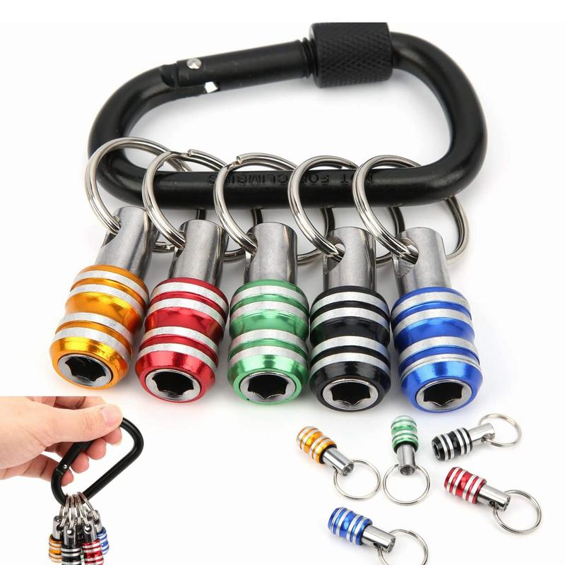 Key Chain Hex Quick Release Bit Holders 1/4 Inch easy change holders 6pcs 3