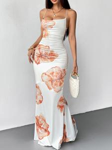 Women's Floral Print  Cami  Dress, Elegant Sleeveless Long Dress for Party Holiday Wedding Guest, Ladies Summer Clothes