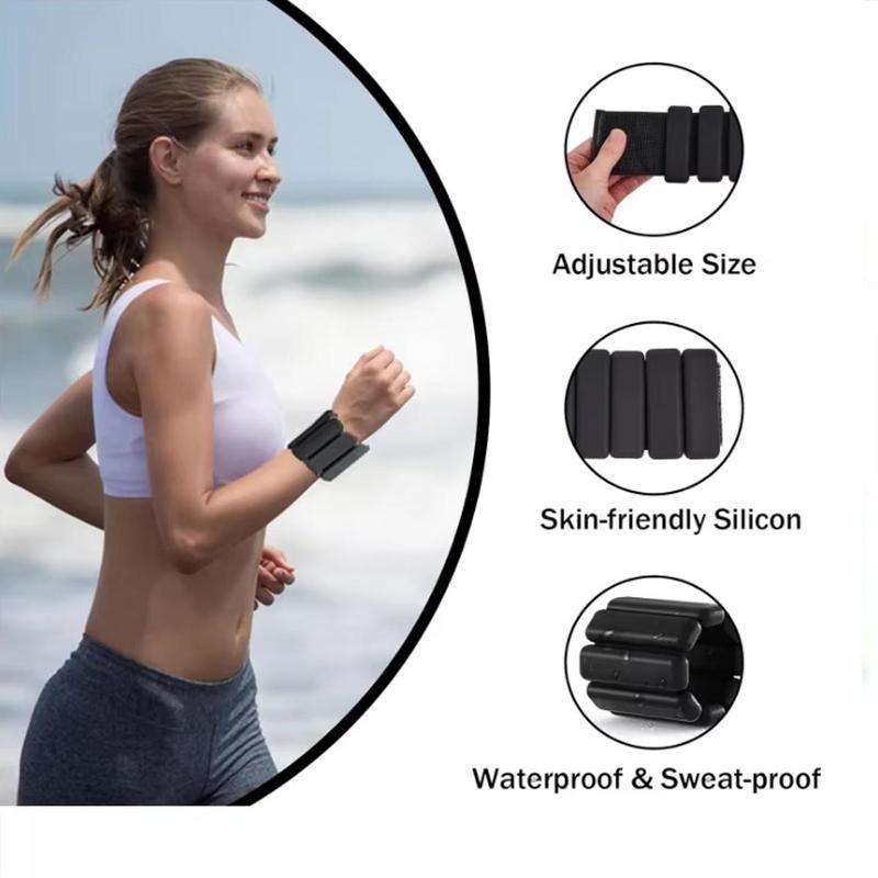 Adjustable Silicone Gym Waterproof Fitness Ankle Strap, 1 Pair Iron Ankle & Wrist Weight Strap, Christmas Gift, Wearable Ankle Weights, Arm Strength Training Equipment 2
