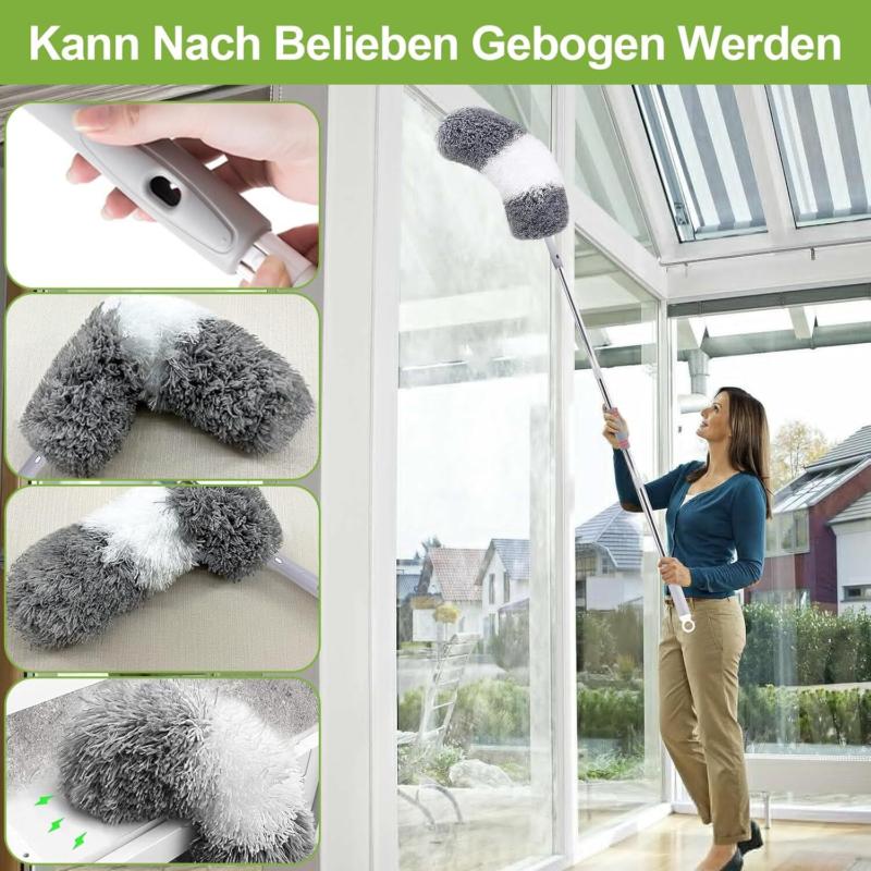 Wall Cleaner with Long Handle Baseboard Wall Cleaner Mop 360°   Rotation for Home Cleaning Microfiber 2
