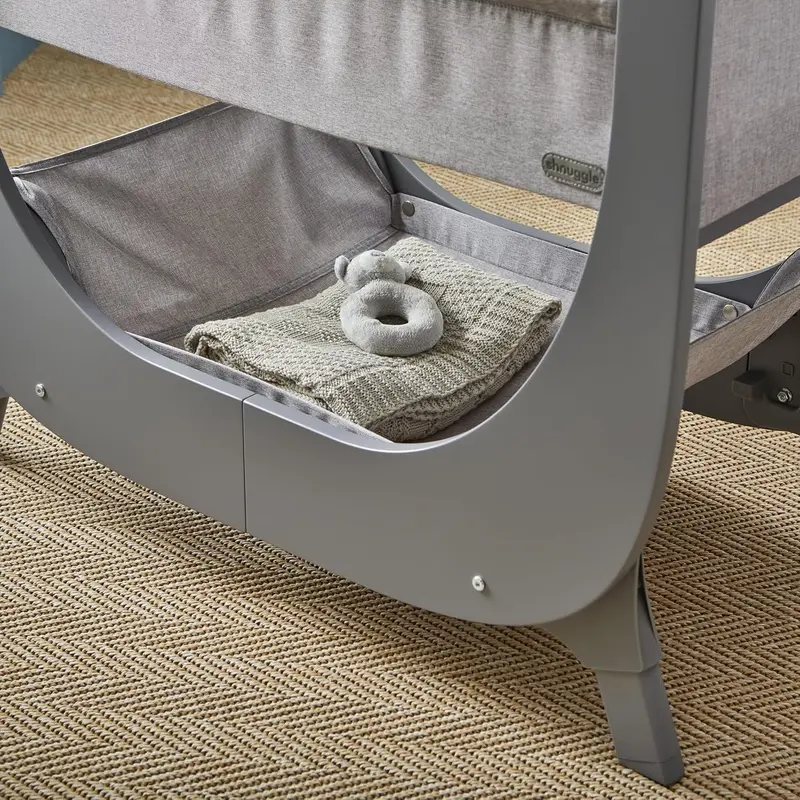 Bedside Crib | Height Adjustable baby Bed with Mattress (Grey) 6