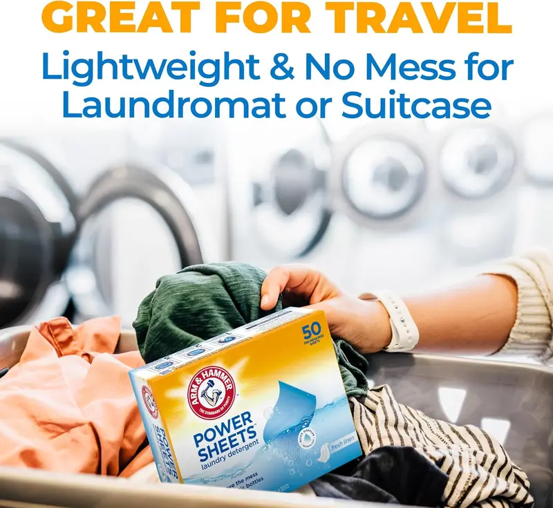 Power Sheets Laundry Detergent, Fresh Linen Laundry Sheets 50ct, up to 100 Small Loads 6