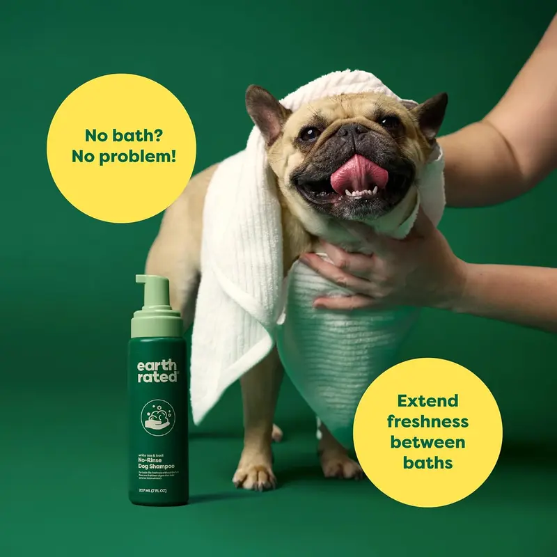 Earth Rated No-Rinse Dog & Puppy Shampoo, Convenient Waterless Dog Shampoo for Cleaning, Conditioning & Detangling, for All Coat Types, Refreshing White Tea & Basil Scent, 7 oz. 4