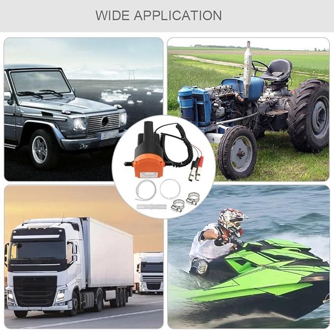 Engine Oil Transfer Pump Extractor Pump,Upgraded 80W 12V Diesel Oil Pump Extractor with Suction Hoses ideal for Cars Boats Motorcycle Trucks,Extracting Engine Oil or Diesel Easily 1