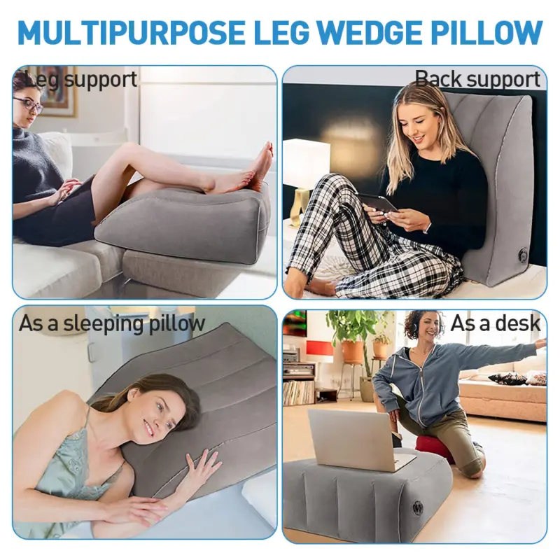 Inflatable Elevation Wedge Leg Foot Rest Raiser Support Pillow Cushion with Pump 1