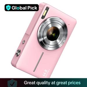 Digital Camera, FHD 1080P Camera for Kids, Digital Point and Shoot Camera with 16X Zoom, Lightweight Anti Shake Compact Small Camera for Boys Girls, Baby Pink Pocket Camera
