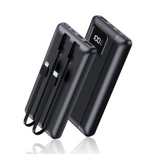 10000mAh Portable Power Bank with Builtt-in Cables, 20W+22.5W Fast Charging Power Bank with LED Digital Display Screen, Portable USB Phone Charger for iPhone, Galaxy & Most Electronic Devices