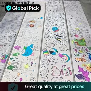 Drawing Roll, Coloring Paper Roll, Sticky Diy Drawing Paper Roll, Diy Painting Supplies (not Include Pen), Diy Craft Kit, Creative Fun