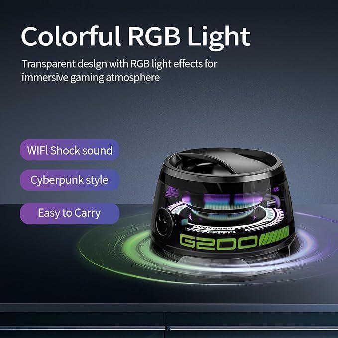 Product Introduction of Multifunctional Magnetic Bluetooth Speaker, G200 Portable Bluetooth Speaker with Multi -RGB Colour Light and Phone Holder, Waterproof Magbeat Bluetooth Speaker for Outdoor Travel (Black), Mini Bluetooth Speaker, Ultra Small Portable Adsorption for Phone 1