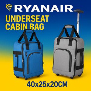 WOW Travel Underseat Cabin Bag 40x20x25cm | Ryanair Approved Trolley Case | Lightweight 2-Wheel Cabin Luggage | Fits Under Seat | Avoid Baggage Fees | Airline Hand Luggage | Travel Suitcase for Ryanair Wizz Air Jet2 EasyJet | Budget Travel Essential