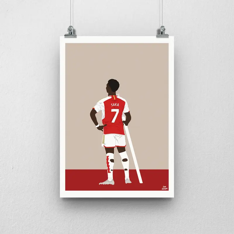 Bukayo Saka Print Arsenal football  Poster Wall Decoration 3