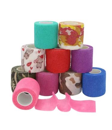 10 Rolls Athletic Wrap Tape Self Adhesive Elastic Bandage Elastoplast Sports Protector Knee Finger Shoulder Tattoo Accessories 1