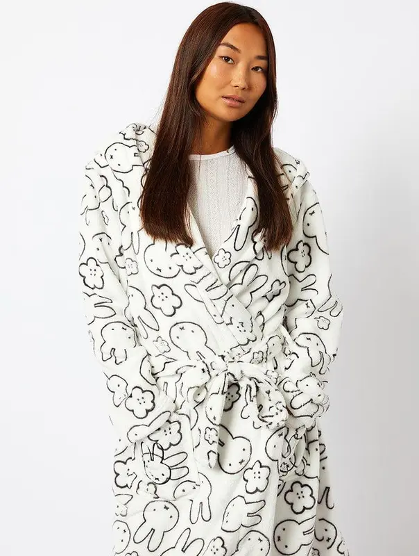 Miffy x Skinnydip Dressing Gown in White 1
