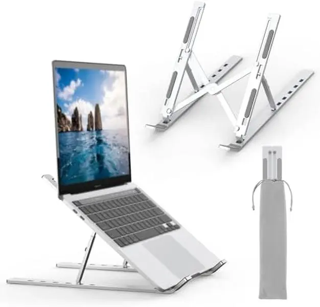 Adjustable Laptop Riser for Desk, Portable Laptop Stand with 6 Angle Adjustment 0