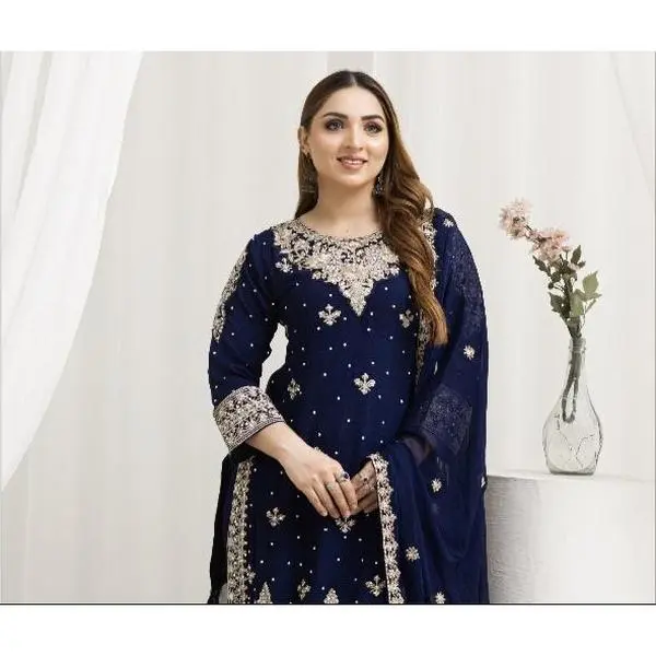 Brit Mother and Daughter 3 piece Chiffon_10030 Navy B100