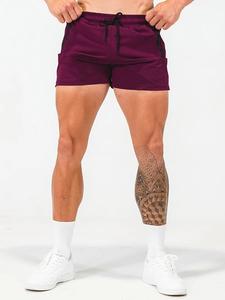 Men's Solid Drawstring Waist Pocket Shorts, Regular Fit Casual Breathable Quick Drying Swimming Shorts, Men's Bottoms for Summer