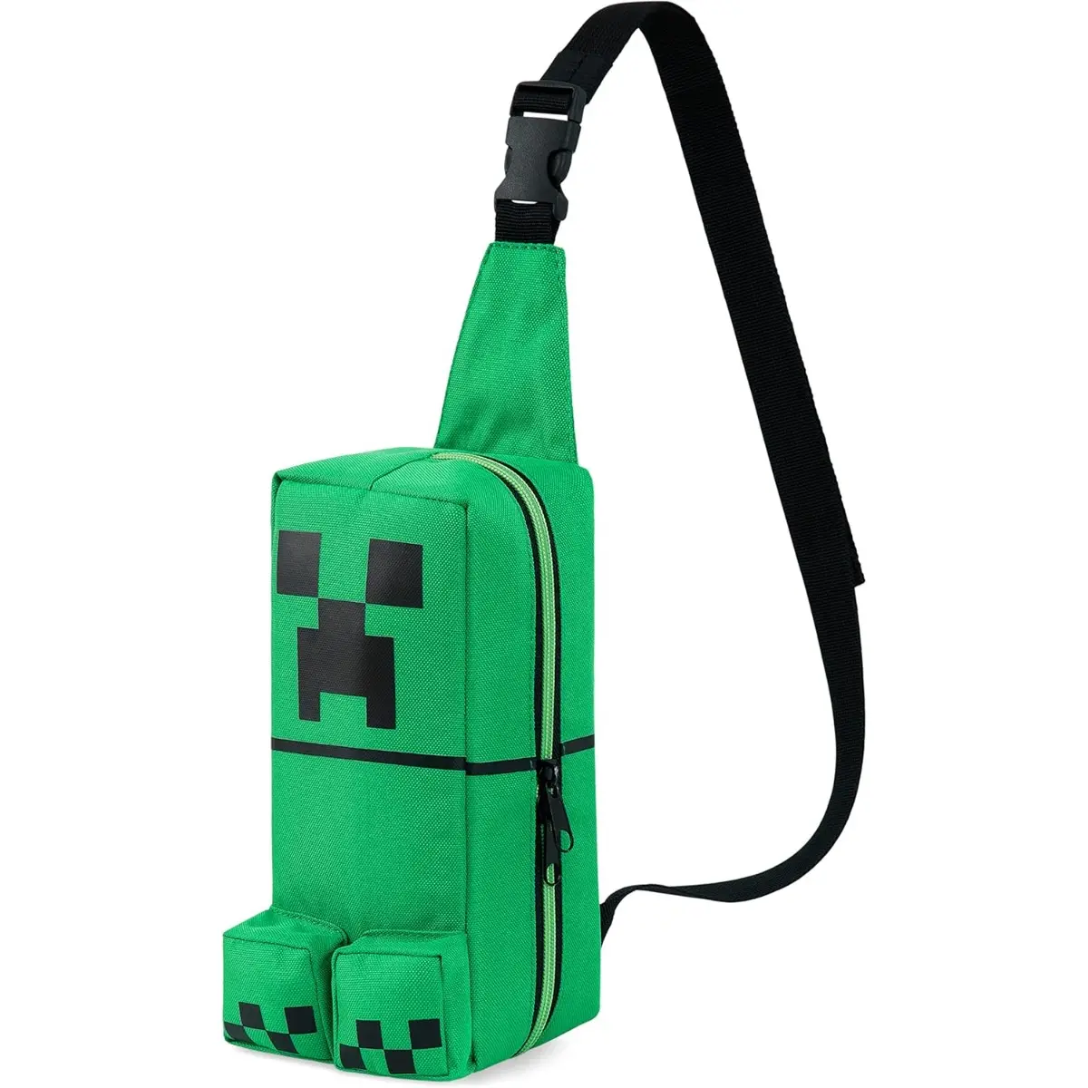 Minecraft Crossbody Bag for Boys Teens Creeper Sling Bag Chest Bag for Travel (Green)