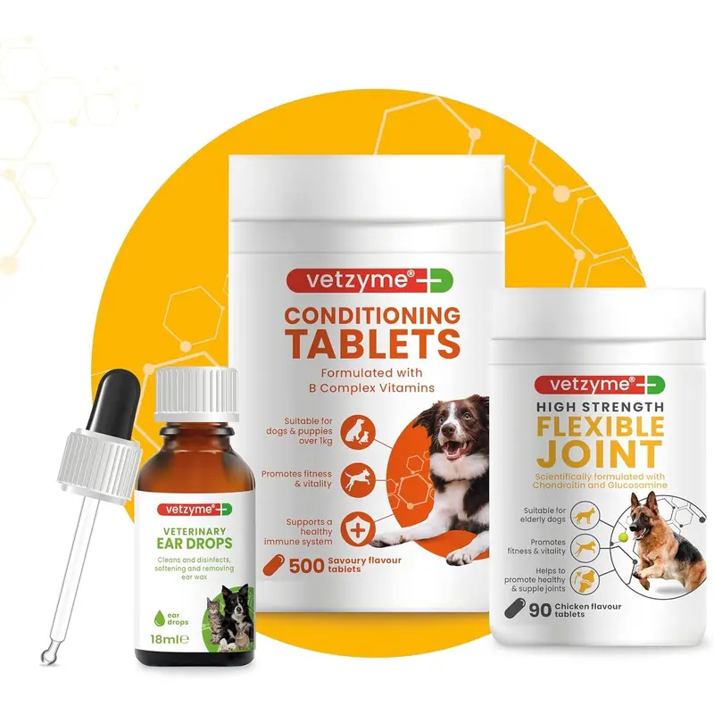 Vetzyme Flexible Joint Supplements for Dogs (90 Tablets) - Hip and Joint Care with Glucosamine, Tasty Chicken Flavour 7