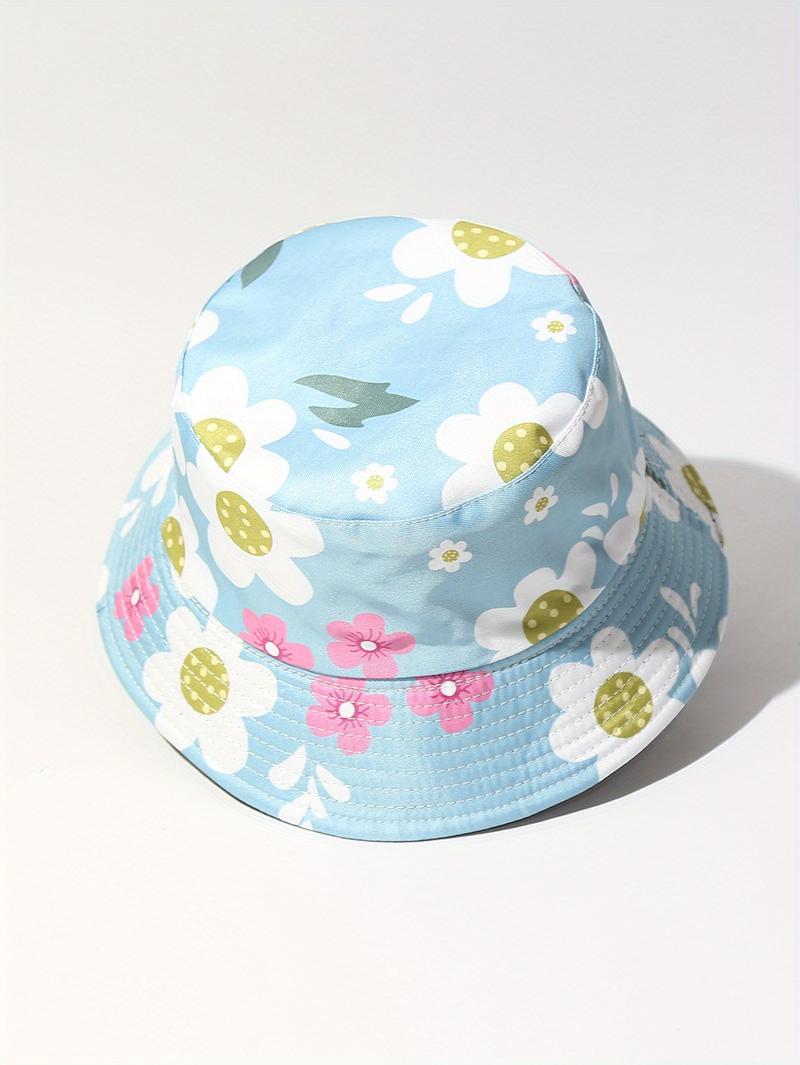 Product Introduction of Women's Cute Floral Bucket Hat, Summer Beach Casual Style, Breathable Sun Protection Fisherman Cap, 2023 New, Beach Casual 0