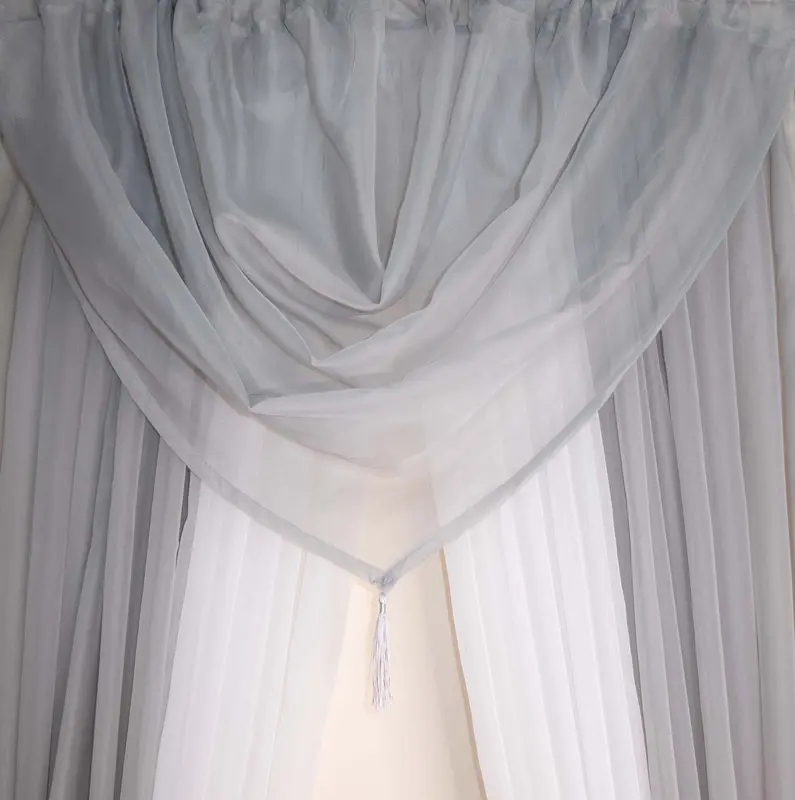 Tasselled Voile Swags 55cm Wide x 45cm Drop in Fashionable Colours curtain tiebacks 7