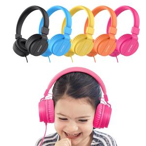 GORSUN Foldable Wired Headphones, 85dB Safe Volume Lightweight Stereo Wired Headphones, Adjustable Headband, Ultra Soft Ear Pads Headphones for Travel/Study, Audio