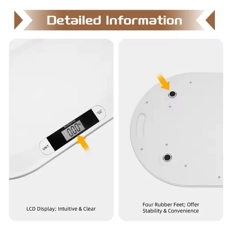 Smart Baby & Pet Scale 44LBS | Digital LCD Weight Tracker for Newborns, Infants & Small Pets (20KG Max) 5