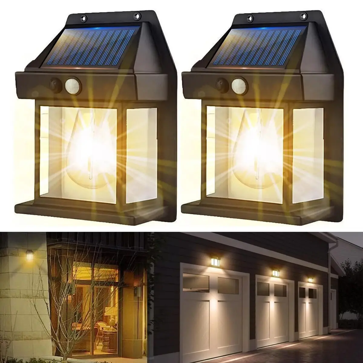 Super Bright Solar Powered Door Fence Wall Light LED Outdoor Garden Ceiling Lamp