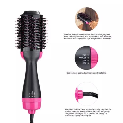 3IN1 Hot Air Brush Electric Hair Dryer Straightener Curler Styler Comb Volumizer with Ceramic Heating Technology 5