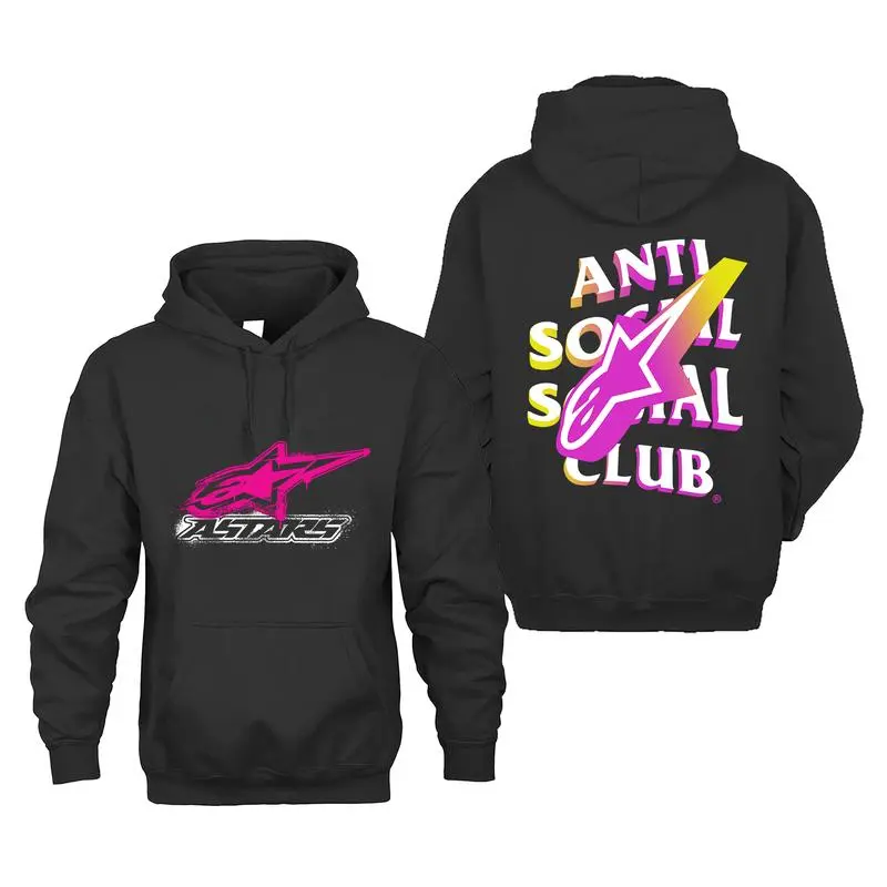 Alpinestars Anti Social Social Hoodie Tee Sweatshirt Off-Road Racing Hoodie Jacket, Dirt Bike T-Shirt, Biker Jacket, U.S. Motocross Championship Hoodie, Moto GP Racing Team Jacket