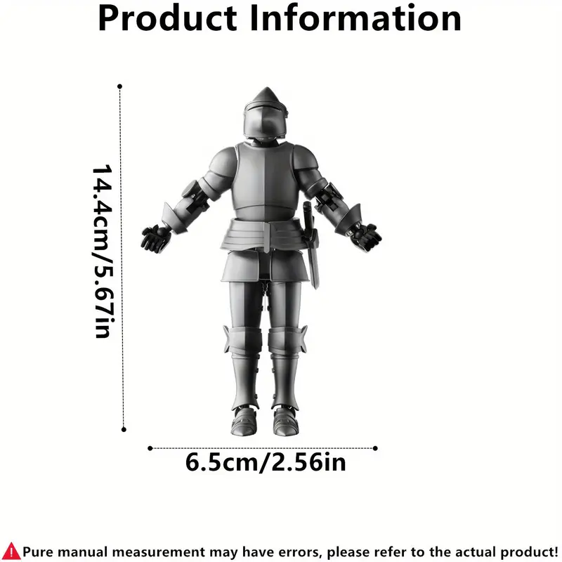 Action Figure Of NeslGenc Dummy-13 Armored Robot, T13 Multi-joint Figure, Knight Figure Desktop Toy With Weapons And Shield 3