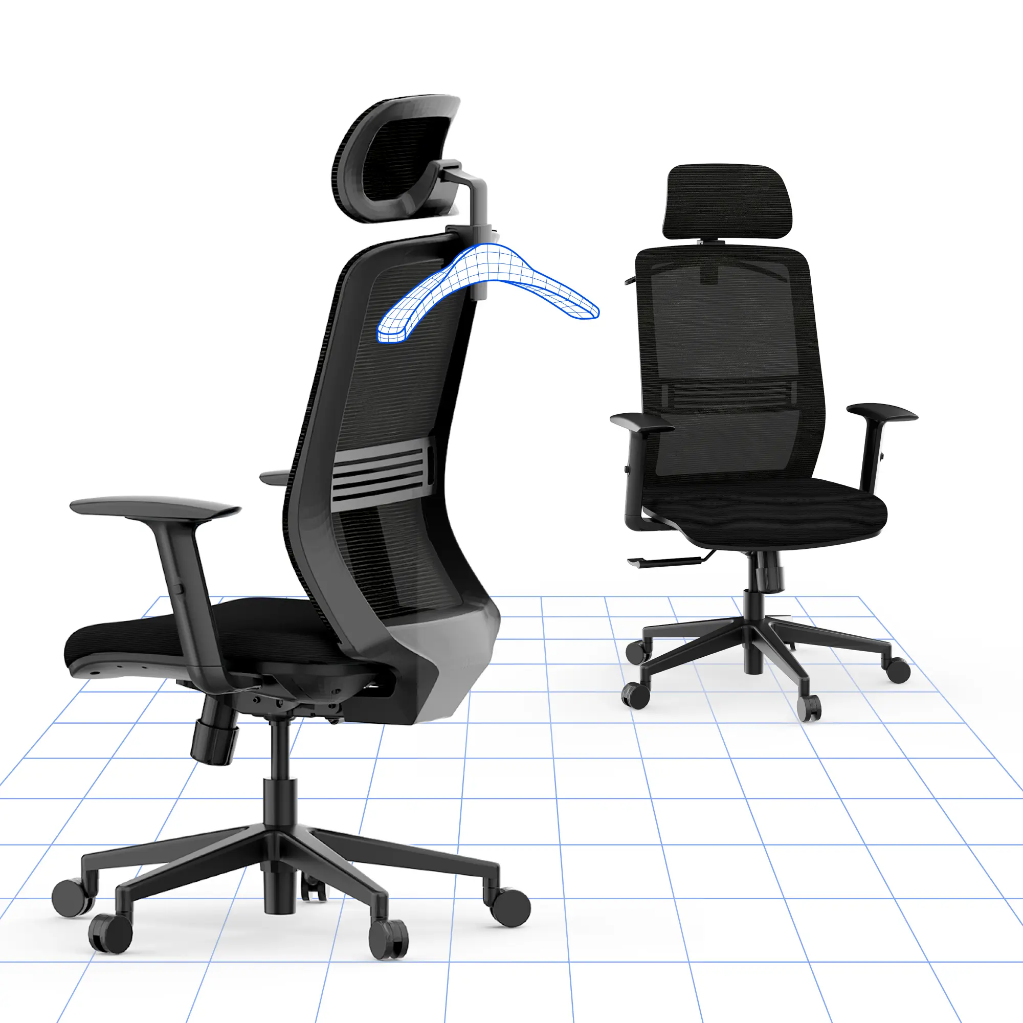 FLEXISPOT Ergonomic Office Chair OC17 – High Back Desk Chair with Adjustable 2D Headrest, Lumbar Support, Liftable Armrests, Swivel Base & Wheels, Hanger Included – Black for Home Office