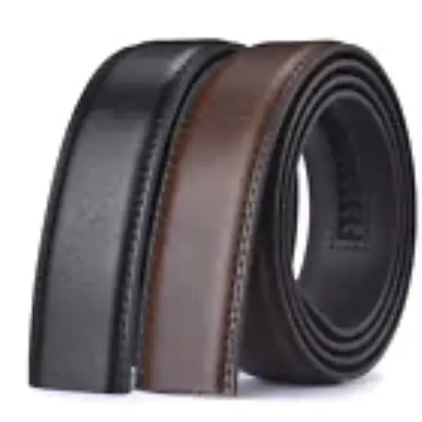 Luxury Men's Leather Belt Automatic Buckle Belt Ratchet Strap Replace Strap