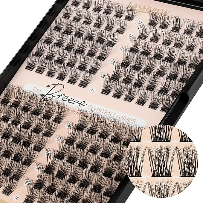 Lash Clusters 144 Pcs Cluster Lashes DIY Cluster Eyelash Extensions Mega Volume Reusable Individual Lashes Cluster Volume Look Super Thin Band & Soft(Volume,D-10-16mix)