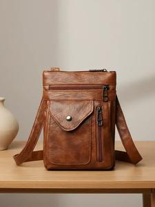 Women's Elegant Vintage Crossbody Bag, Trendy Plain Color Crossbody Bag, Fashionable Crossbody Bag for Daily Use, Cross Body Bags, Handbag Crossbody Bag, Chic Crossbody Bag, Crossbody Purse