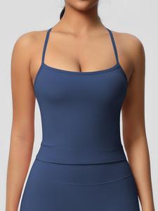 Women's Solid Color Sports Tank Top, Casual Sleeveless Backless Design Sports Top for Yoga Gym Workout, Ladies Sportswear for All Seasons Gym Yoga Tops