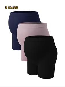 Maternity Solid Color High Waist Maternity Boyshorts, Comfortable Soft Over the Belly Pregnancy Knickers for Women, Maternity Panty for All Seasons