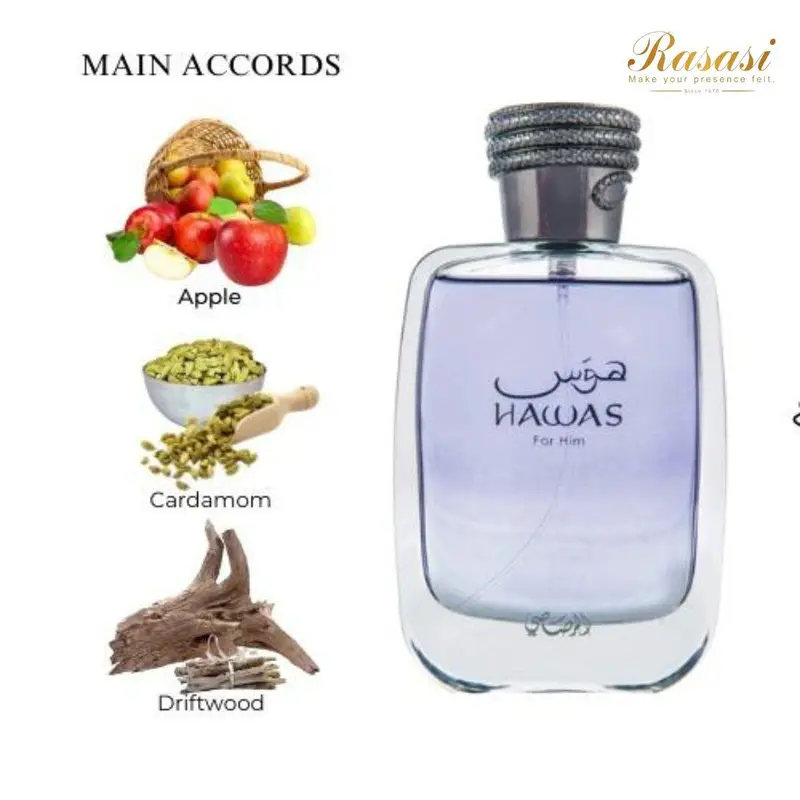 【Free Shipping】RASASI Hawas For Men - Eau de Parfum Spray 100ML (3.4 Oz), Premium Arabian Perfume for Men, A Signature Scent for Long-Lasting Fragrance - Ideal Men Perfumes For Special Occasions & Daily Elegance 2