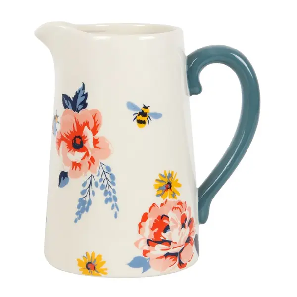 17cm Bee-utiful Floral Ceramic Flower Jug 2