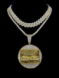 Luxury Rhinestone Design Pendant Punk Style Statement Necklace, Sparkling Rhinestones Chains, Punk Hip Hop Solid Cuban Link Chain Jewelry for Party, Bling Necklace, Daily Clothing Decor for Girl, Fashion Exquisite Chain Jewelry for Party, Club, Cubanchain