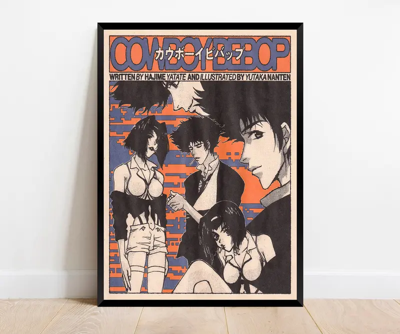 Cowboy Bepop Spike Faye Unframed Poster, 90s Anime Poster, Anime Manga Collection 2