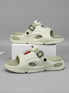 Men's Fashionable Patchwork Design Slides, Casual Comfortable Breathable Non-slip Slippers for Indoor & Outdoor Wear, New Style Beach Shoes for Men