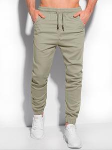Men's Slim Solid Pocket Drawstring Waist Pants, Casual Comfy Straight Leg Trousers for Daily Wear, Woven Bottoms for All Seasons, Mens Pants