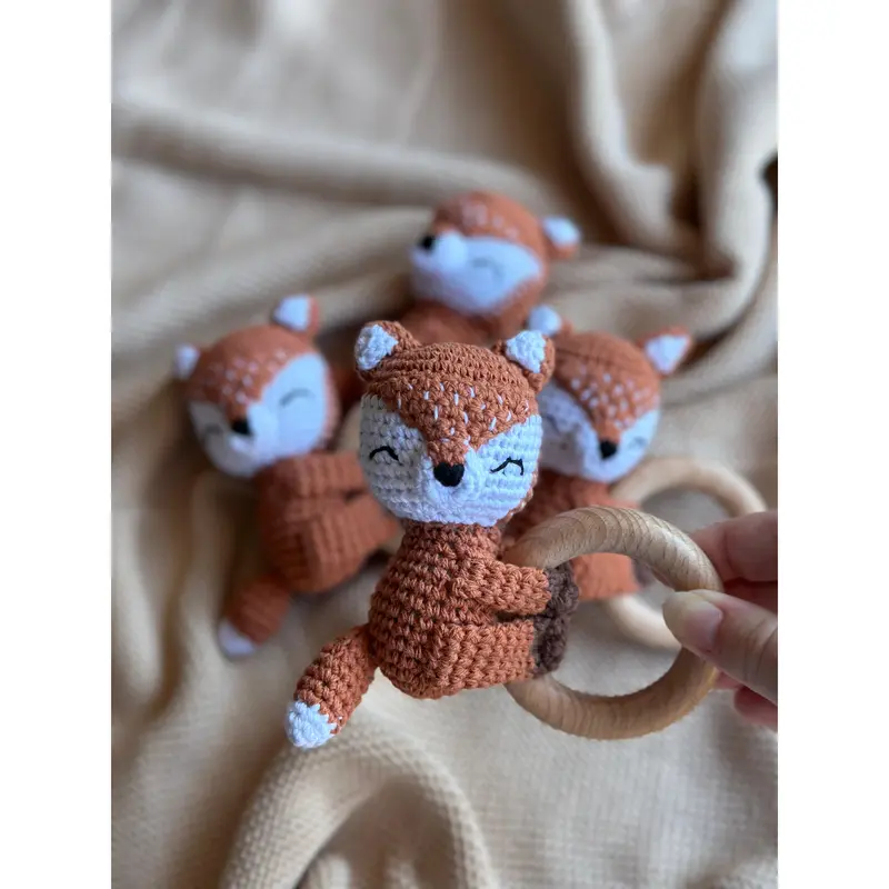 Knitted Animal Baby Rattle 5