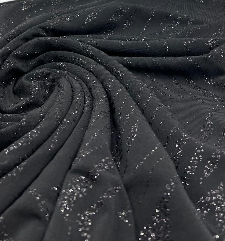 Black Animal Glitter ITY Fabric 3