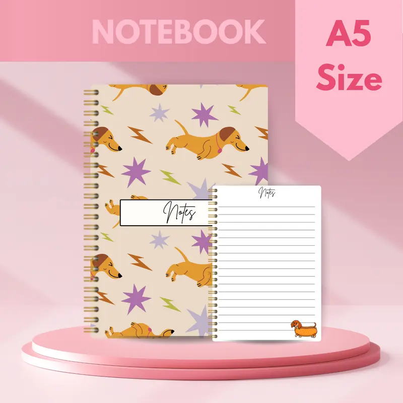Dachshund Notebook A5 - Card Cover 1