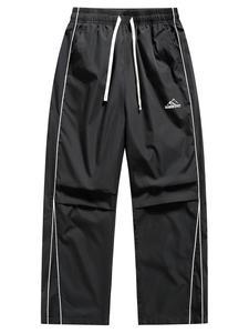 Men's Side Stripe Drawstring Waist Sports Pants, Loose Casual Comfy Breathable Trousers for Outdoor Activities, Men's Sportswear for All Seasons, Athletic Bottoms, Fitness Sports Pants, Athleisure Style